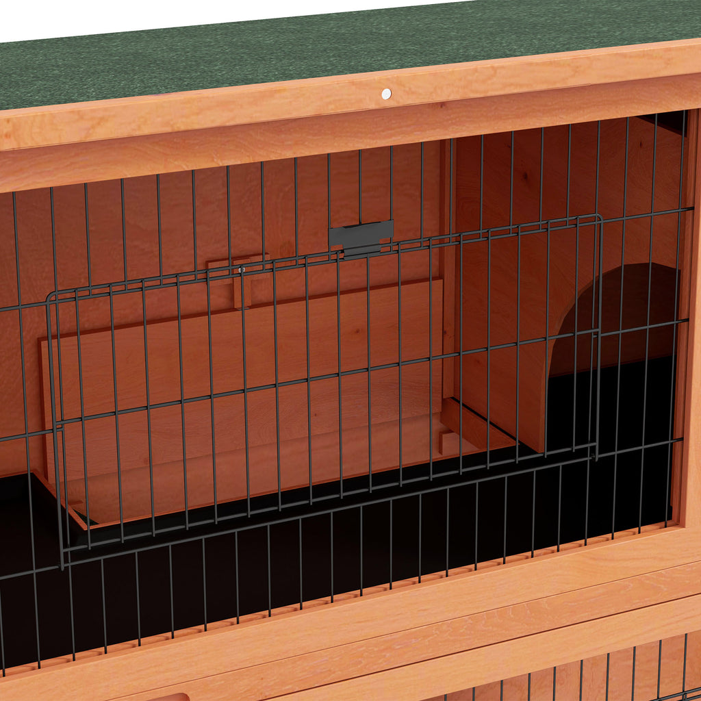 PawHut Kleindierstal Kleindierhuis Knaagdierhuis, weerbestendig, 2 Bakken, 123 x 63 x 112 cm, Oranje
