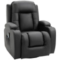 HOMCOM Massagestoel, relaxstoel, schommelfunctie, 8 vibratiepunten, inclusief afstandsbediening, zwart