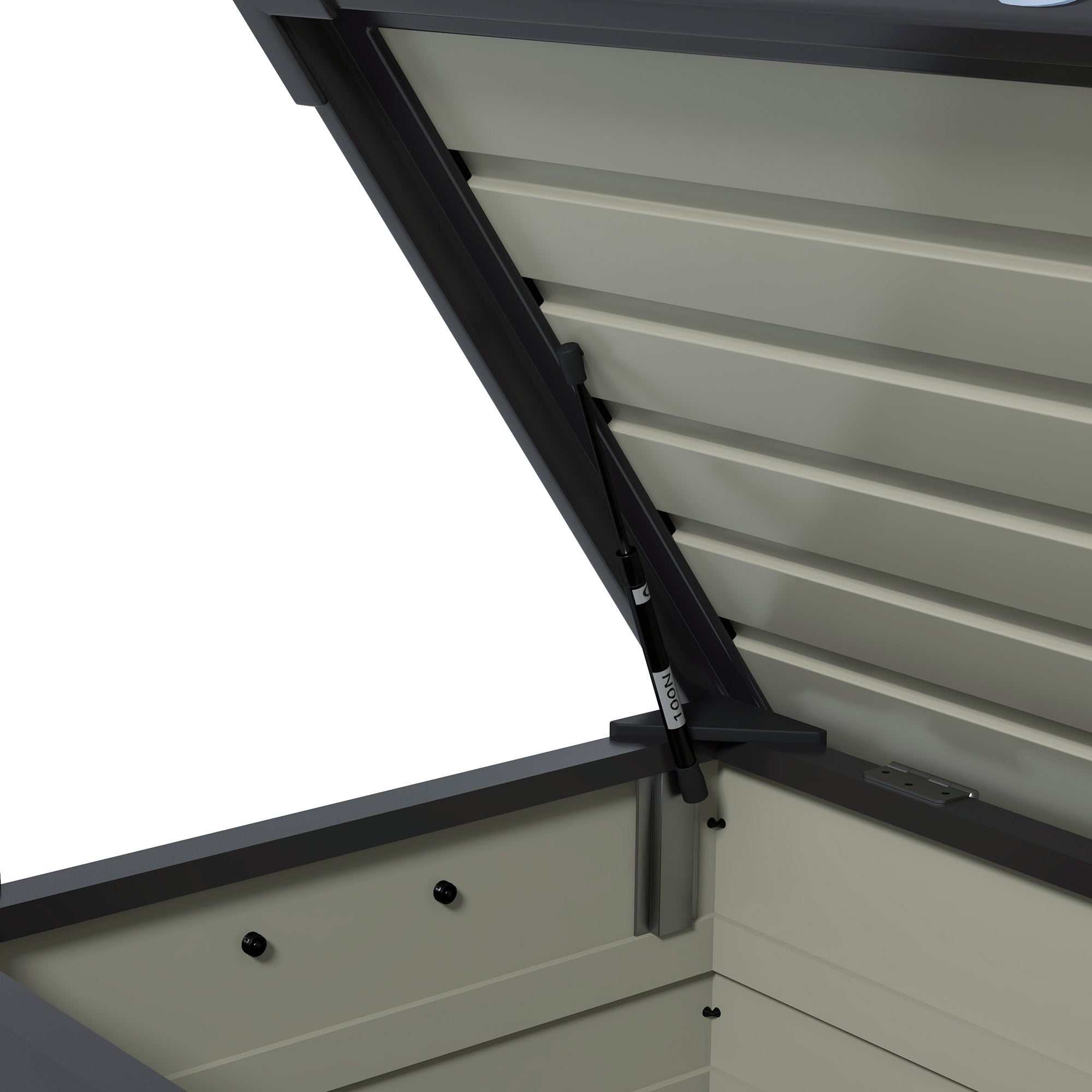 Outsunny Buiten Opbergbox Tuinkist Kussenbox, weerbestendig, 4 Wielen, 100 cm x 62 cm x 65 cm, Donkergrijs