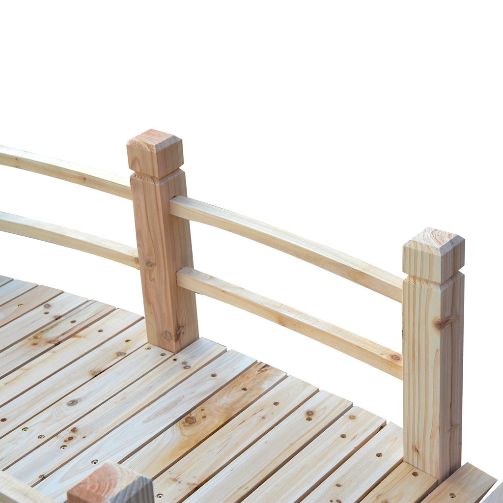 tuinbrug houten brug houten voetbrug vijverbrug sierbrug met leuning tot 180 kg