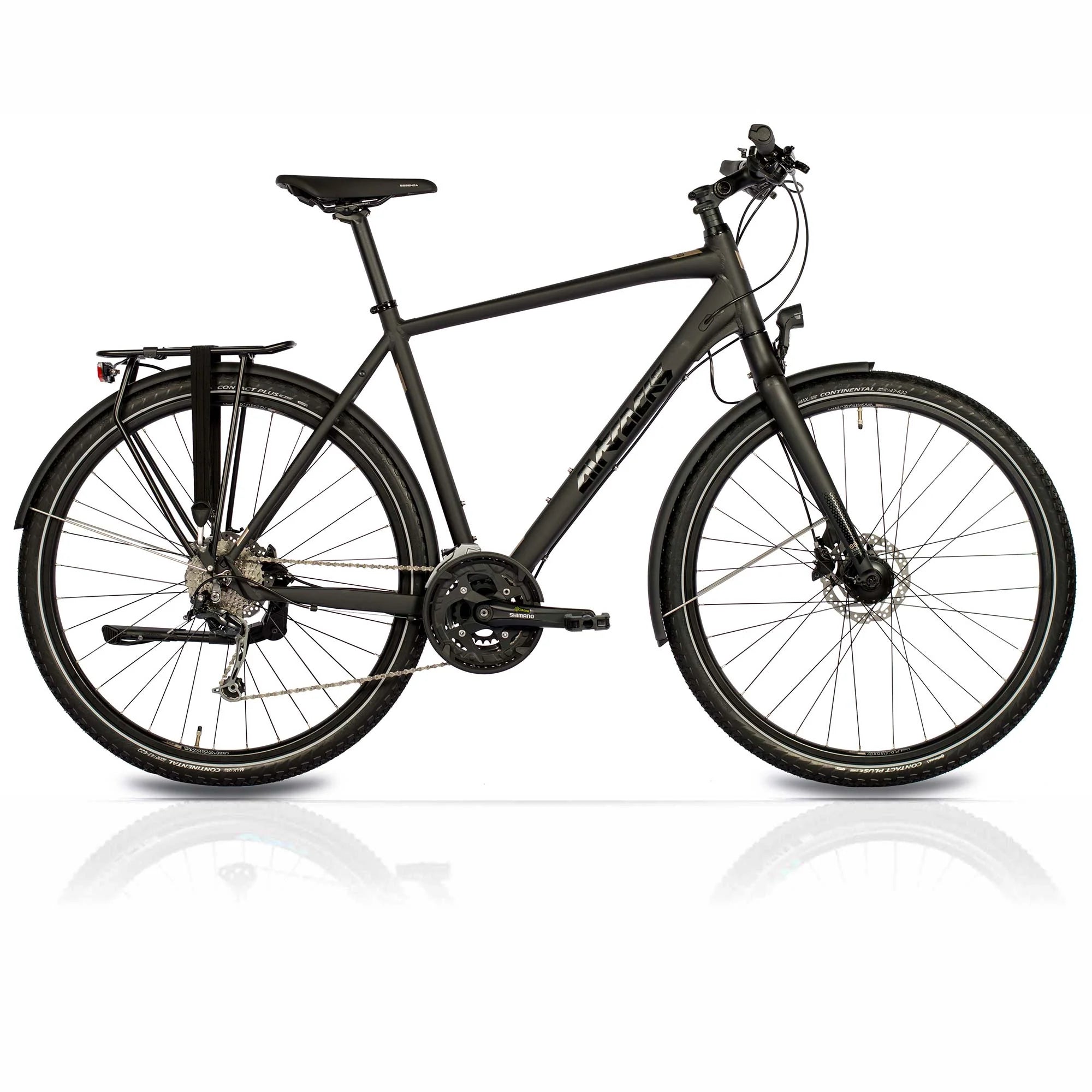 28 Inch Heren XXL Trekkingfiets TR.2880 Trekkingfiets 27 x Speed Shimano DEORE RD-M592 SGS Zwart