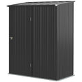 Outsunny Tuinschuur Gereedschapsschuur, afsluitbare deur, weerbestendig, incl. schappen, 161,5 cm x 94,5 cm x 196 cm, Zwart