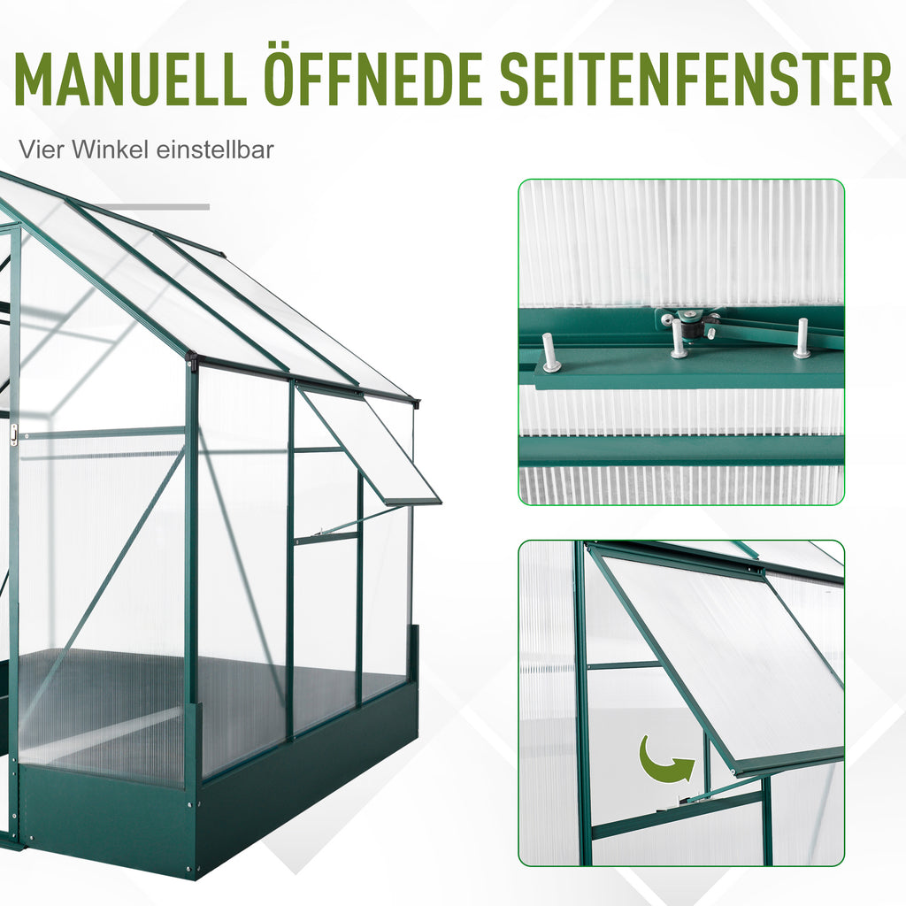 Outsunny Kas voor in de tuin kweekkas tomatenhuis koude kas 190 x 190 x 220 cm