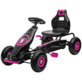 HOMCOM Kinder-Skelter, met Pedalen, Verstelbare Stoel, Geschikt voor Binnen en Buiten, vanaf 5 Jaar, Roze, 121 x 58 x 61 cm