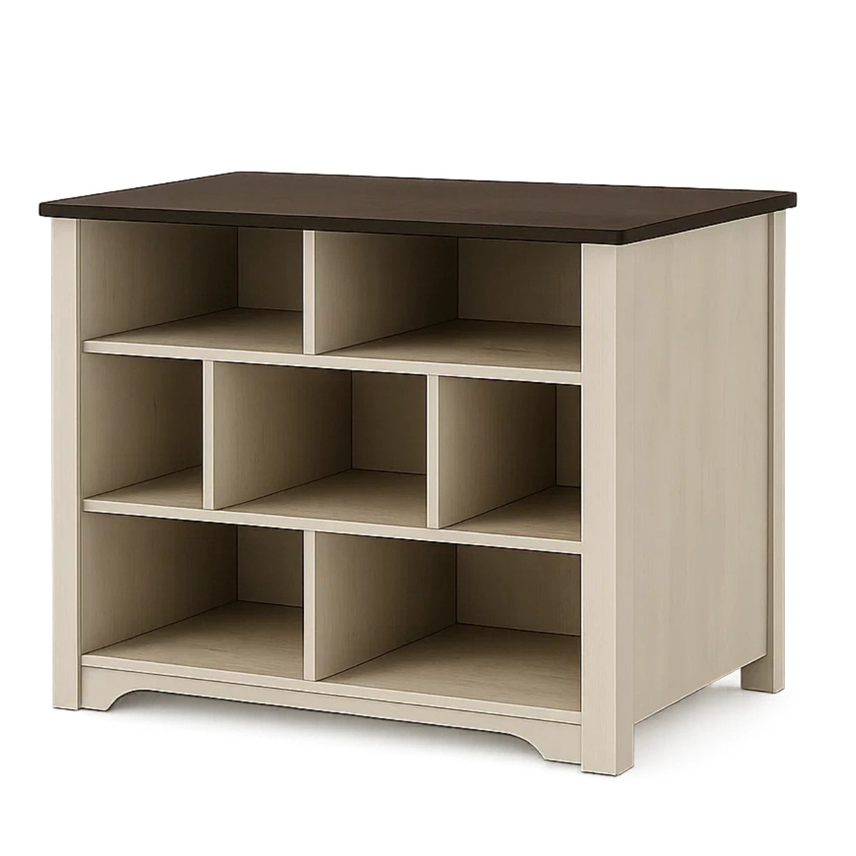 Kkken, rektangulr, med bne hylder, tr, beige og brun, fritstende, 110x60x90 cm, til almindeligt kkken - YpGDgkFSLFdF