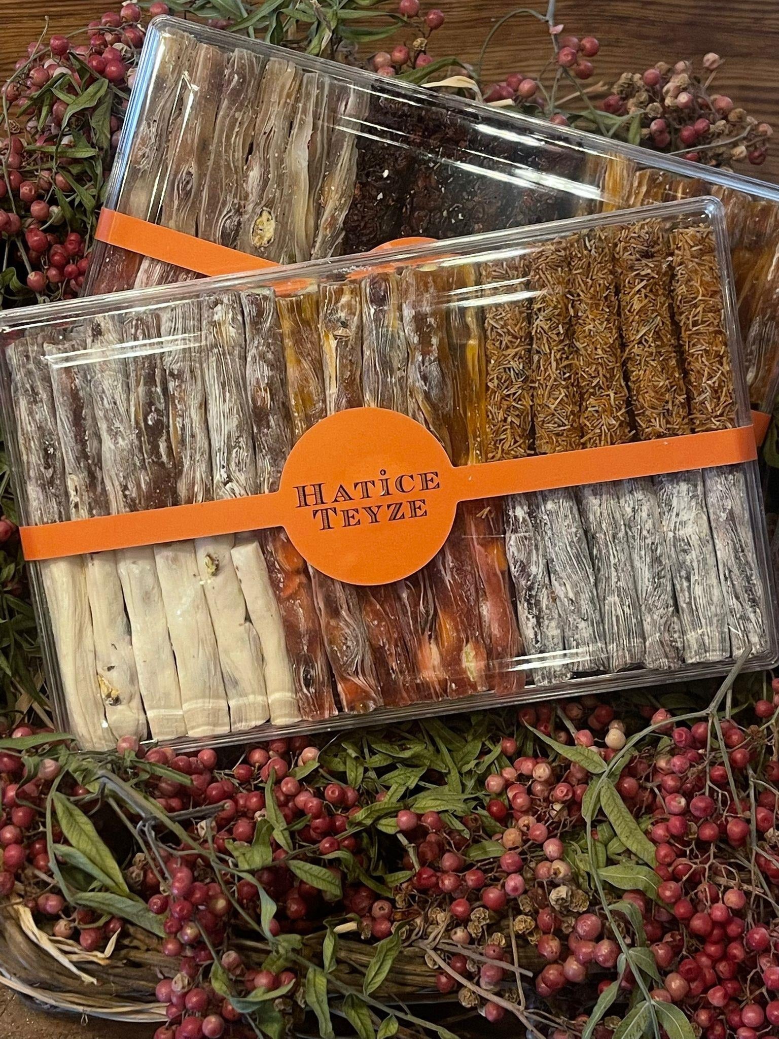 ANTEP FISTIKLI İNCE FİTİL LOKUM - KARIŞIK (HİBİSKUSLU VİŞNELİ, DAMLA SAKIZLI, NARLI, KARADUTLU) - 500 gr
