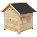 PawHut Entenhaus Eendenhok Kleindierenhok, weerbestendig, 2 ingangen, 2 hellingen, 78 x 90 x 92 cm, 'Natuur + Zwart'