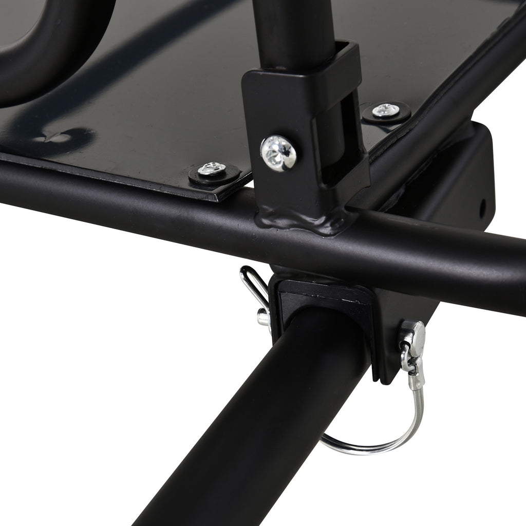 HOMCOM Fietskar Aanhangwagen voor fiets 40 kg laadvermogen Transportkar Handkar Trekhaak Staal Zwart 139 x 71,5 x 49 cm