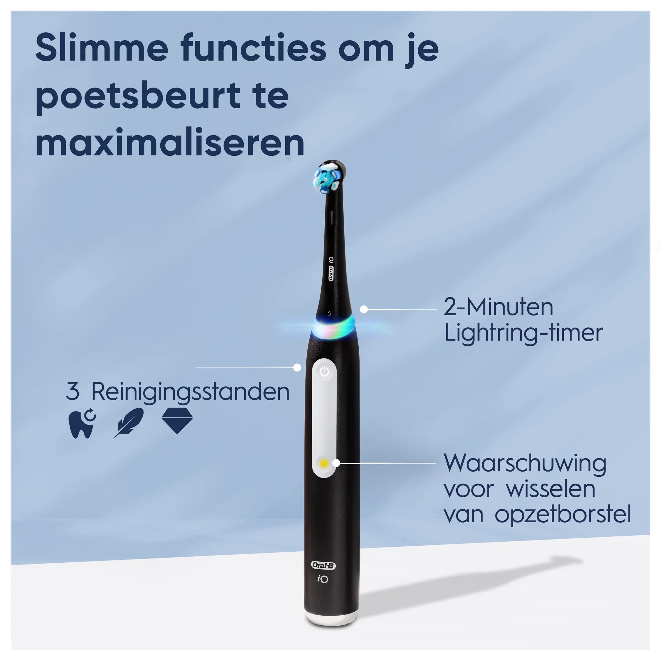 Oral-B Elektrische tandenborstel iO3 Duo Matt Zwart/Ice Blauw + Reisetui
