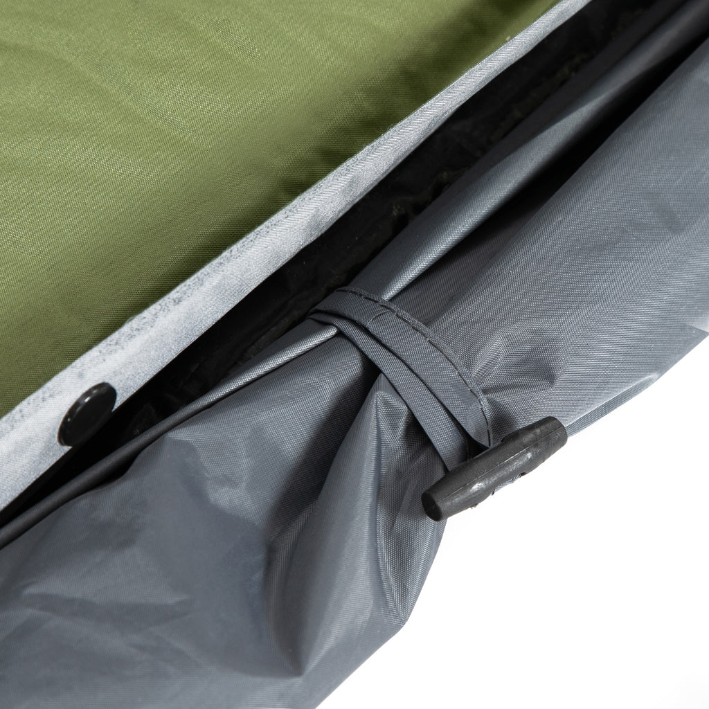 Outsunny campingbed met tent, verhoogd campingbed voor 2 persoon, koepeltent met luchtbed, inclusief draagtas, grijs 200 x 146 x 159 cm