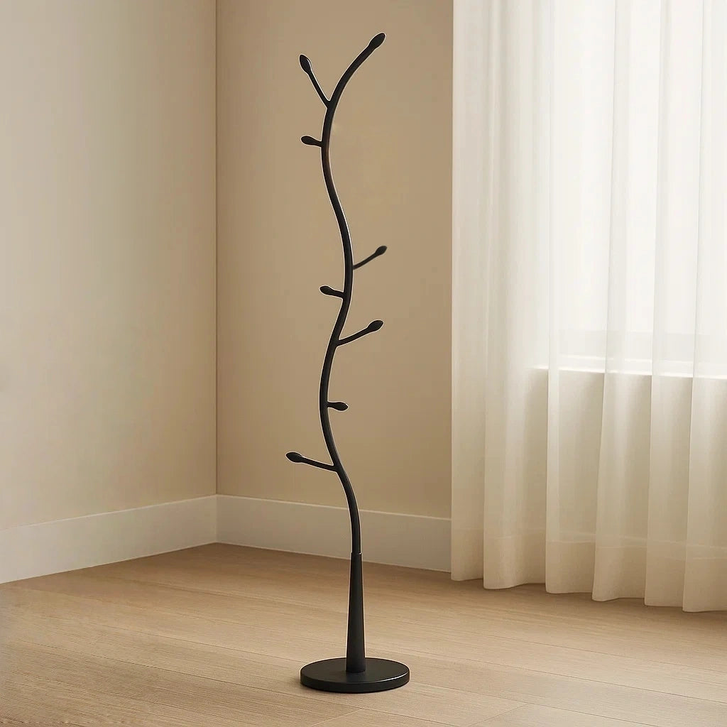 Fritstende knagerkke, sort, metal, egnet til sovevrelse, diameter 31 x hjde 180 cm
