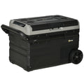 Outsunny koelbox auto 40L met LED verlichting compressor auto koelkast met handgrepen transportwielen kofferbak camper travel 12/24V DC en 110-240V AC grijs + zwart