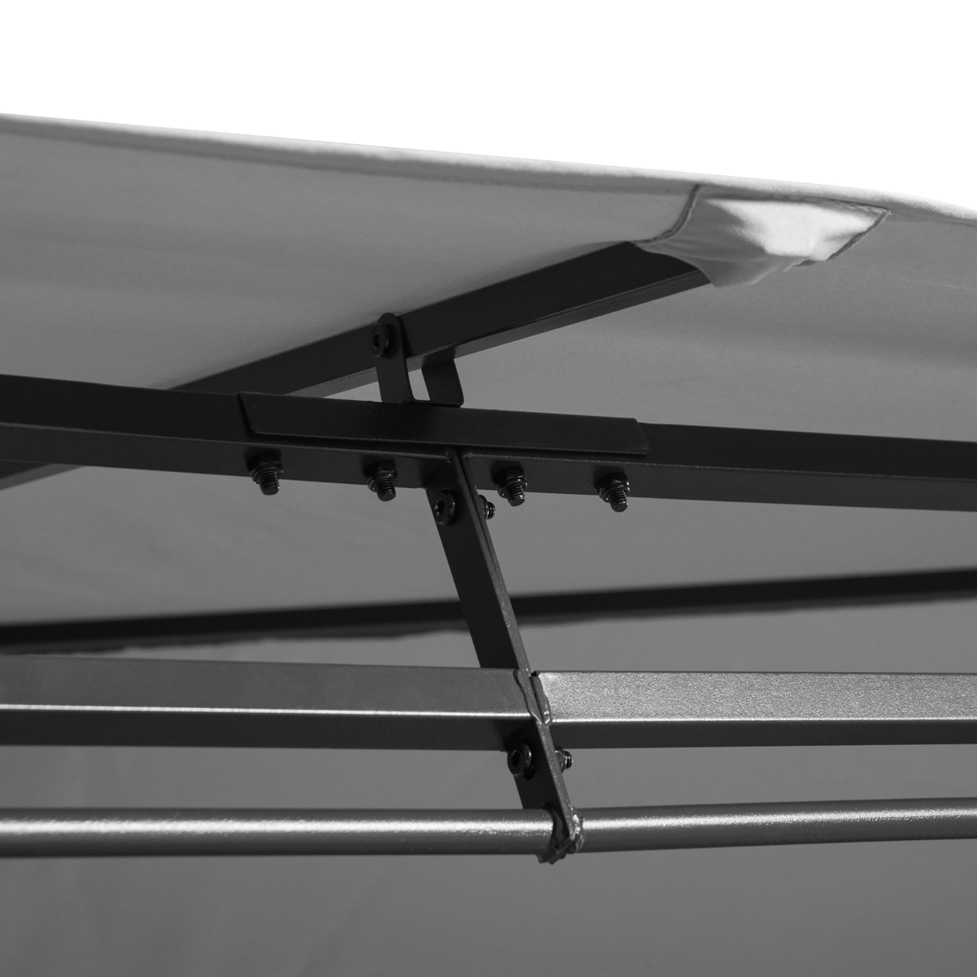 Outsunny paviljoen partytent voor in de tuin partytent tuintent feesttent dubbel dak 3 x 4 m donkergrijs