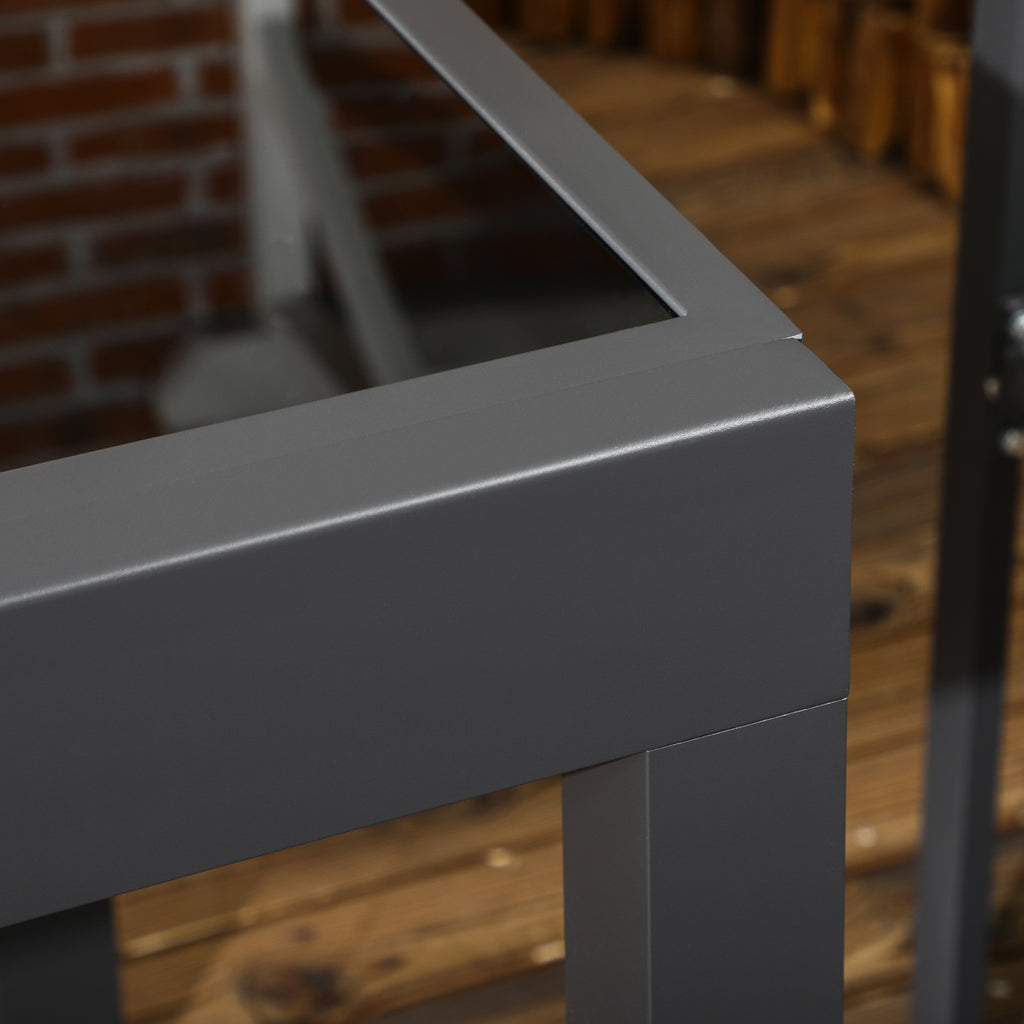 Outsunny Uitklapbare buitentafel voor in de tuin, uitbreidbaar, weerbestendig, 160 cm × 80 cm × 75 cm, zwart