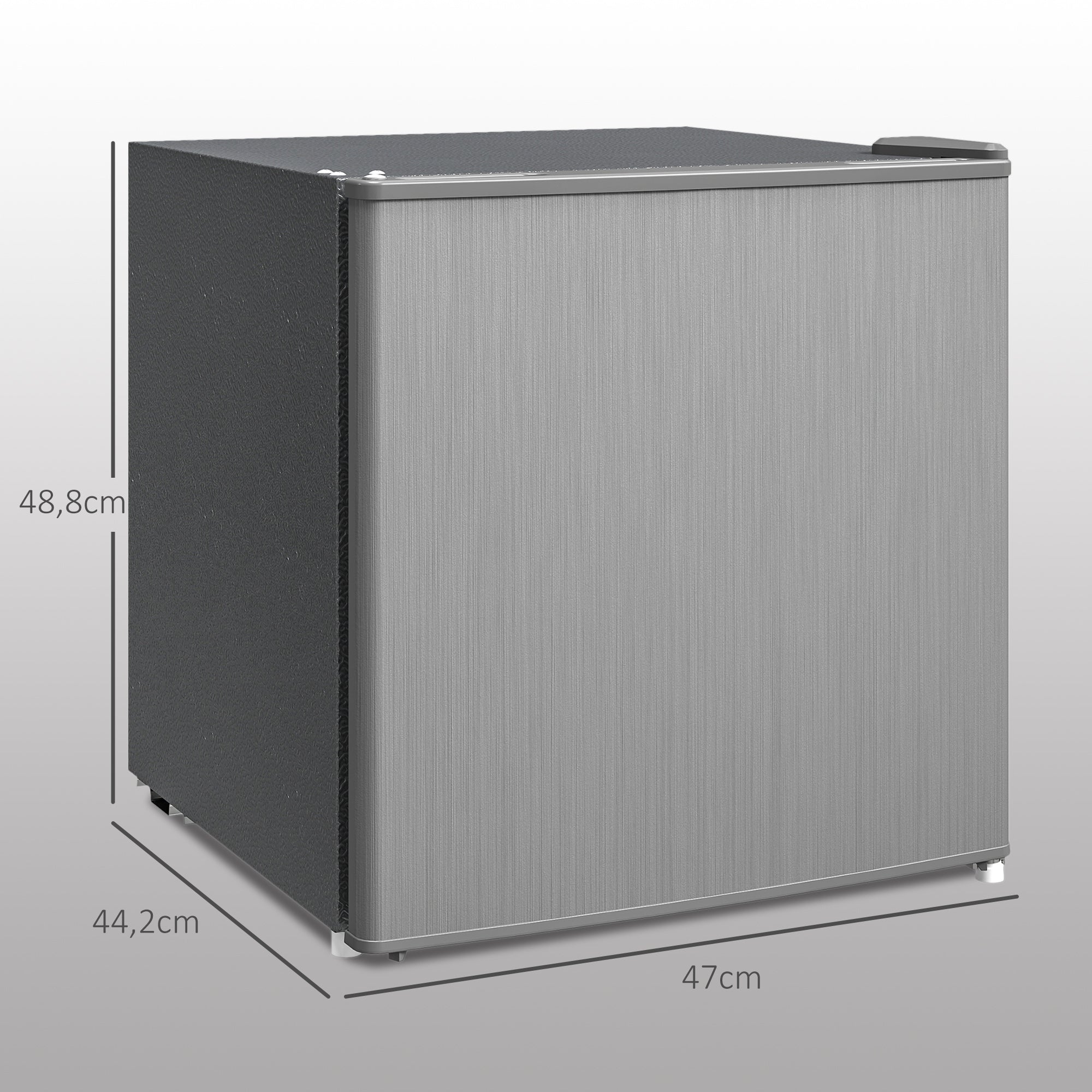 HOMCOM Mini-Vriezer 35 L, Electrische Vriesbox, Vrijstaand 161W, Mini Diepvrieskist 47 x 44,2 x 48,8 cm, Grijs