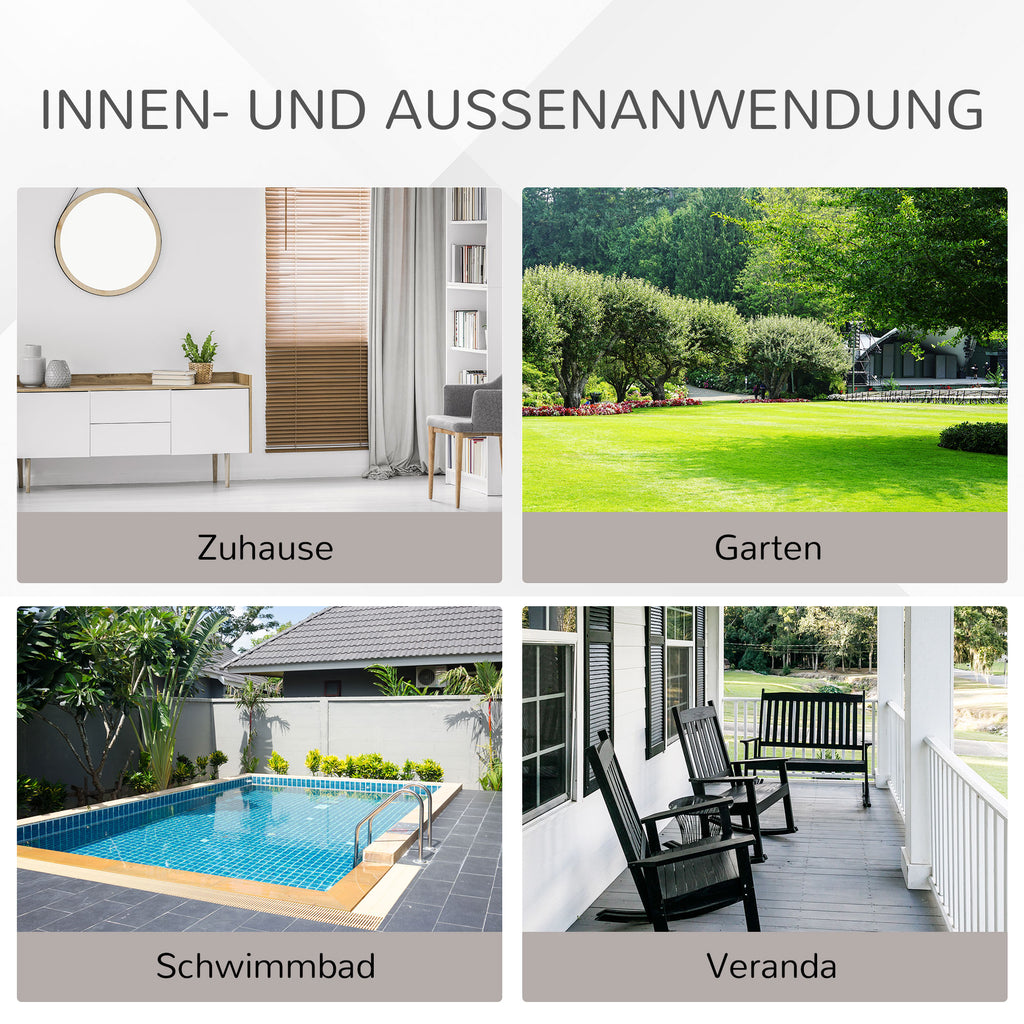 Outsunny Poly-rotan bank met kussens 3-zits loungebank tuin metaal polyester grijs