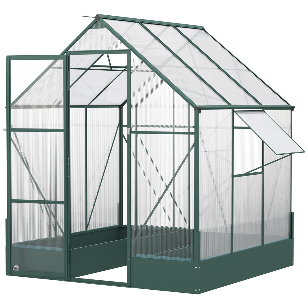 Outsunny Kas voor in de tuin kweekkas tomatenhuis koude kas 190 x 190 x 220 cm