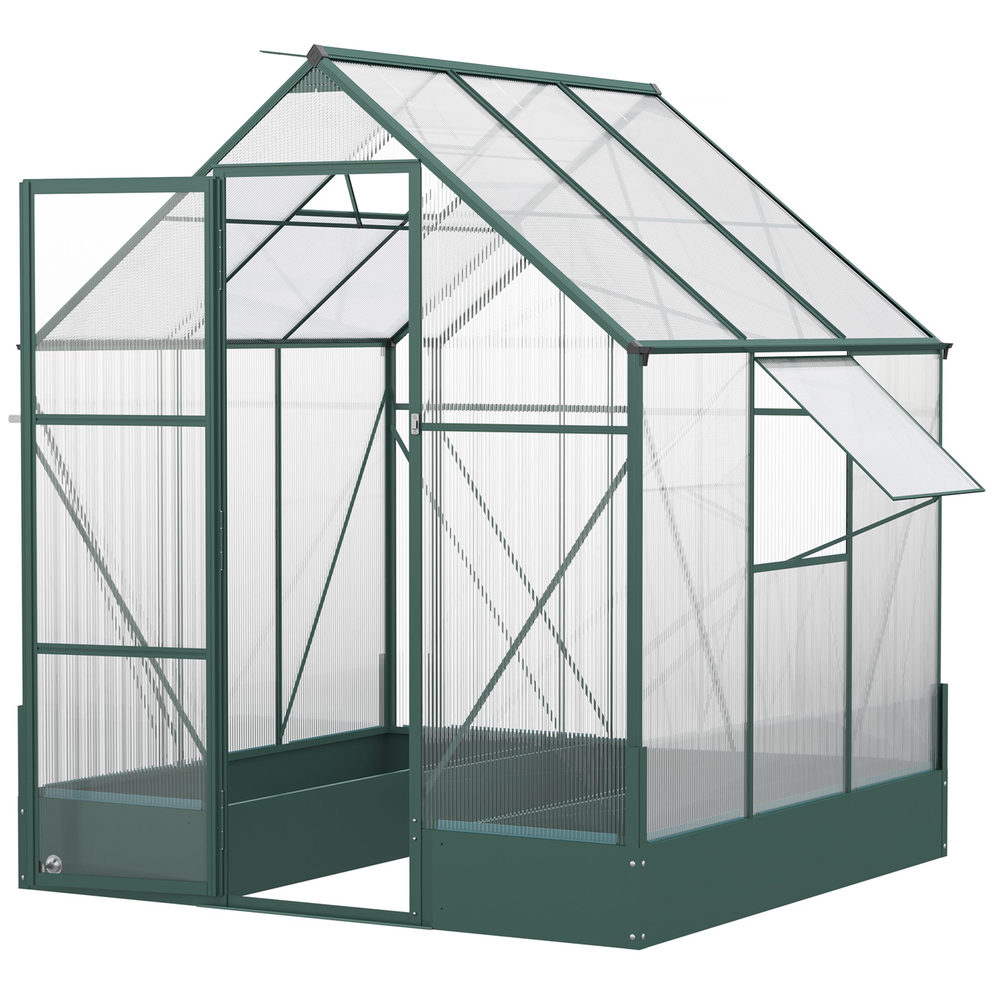 Outsunny Kas voor in de tuin kweekkas tomatenhuis koude kas 190 x 190 x 220 cm