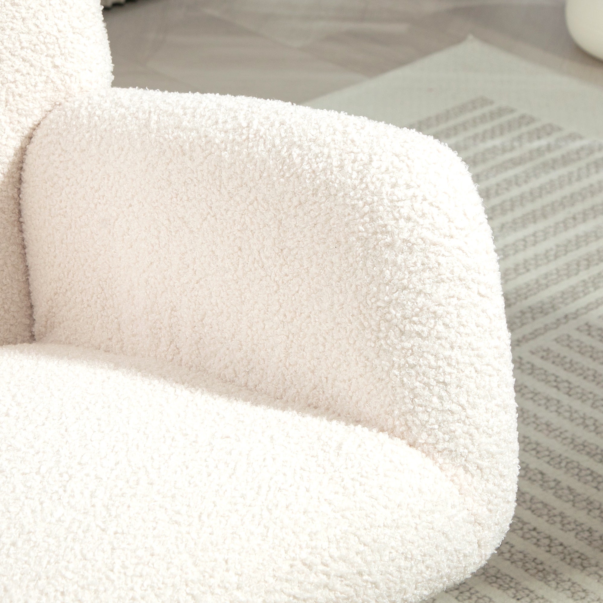 HOMCOM Schommelstoel, Knusse Bekleding, Dikke Polstering, Antislip, Crèmewit