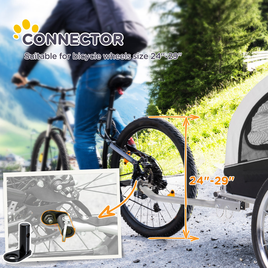 PawHut 2 in 1 hondenaanhanger fietskar jogger vlag regenhoes voor honden Wit