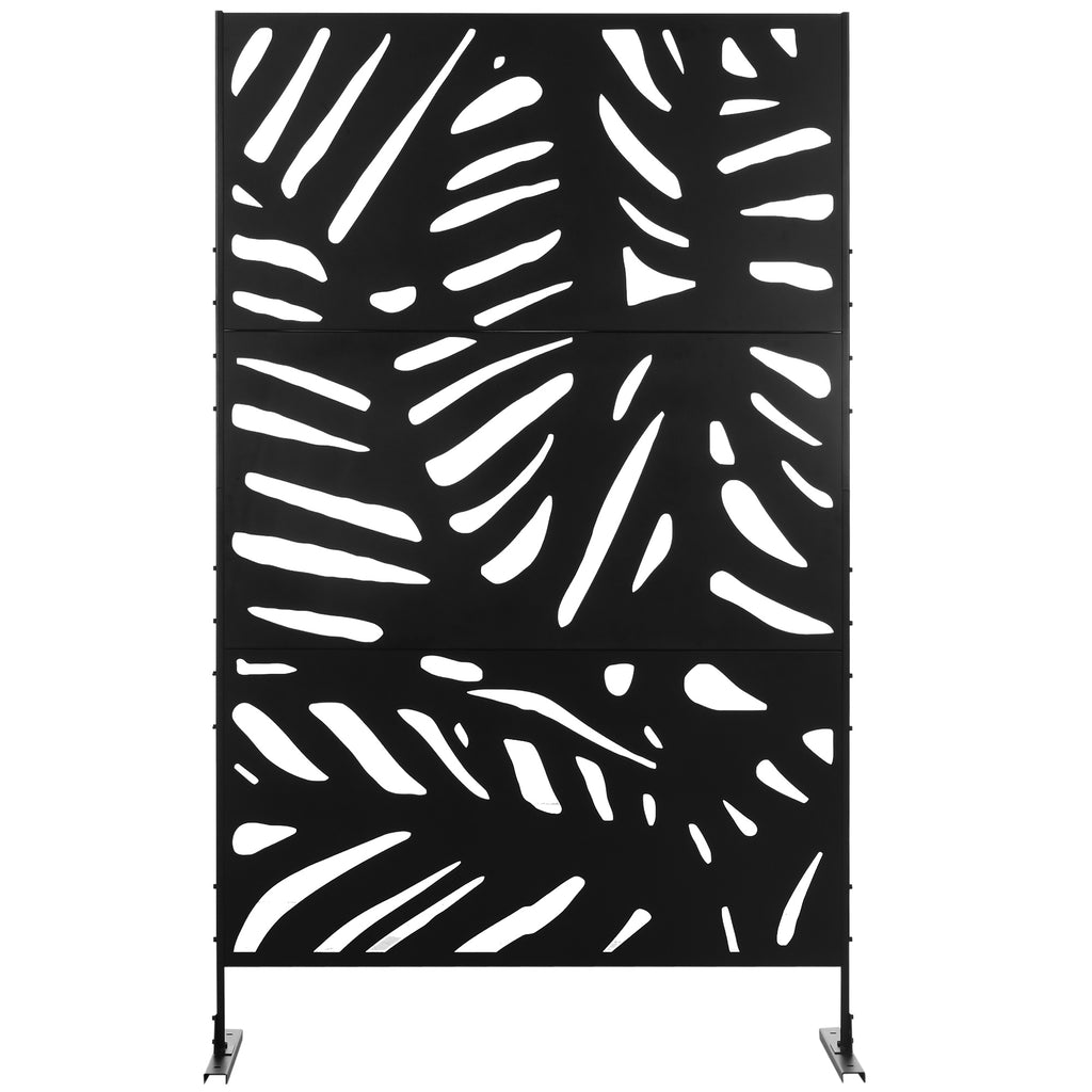 Outsunny Sichtschutzwand Sichtschutzgitter Sichtschutz voor buiten, 122 cm x 45 cm x 198 cm, Zwart