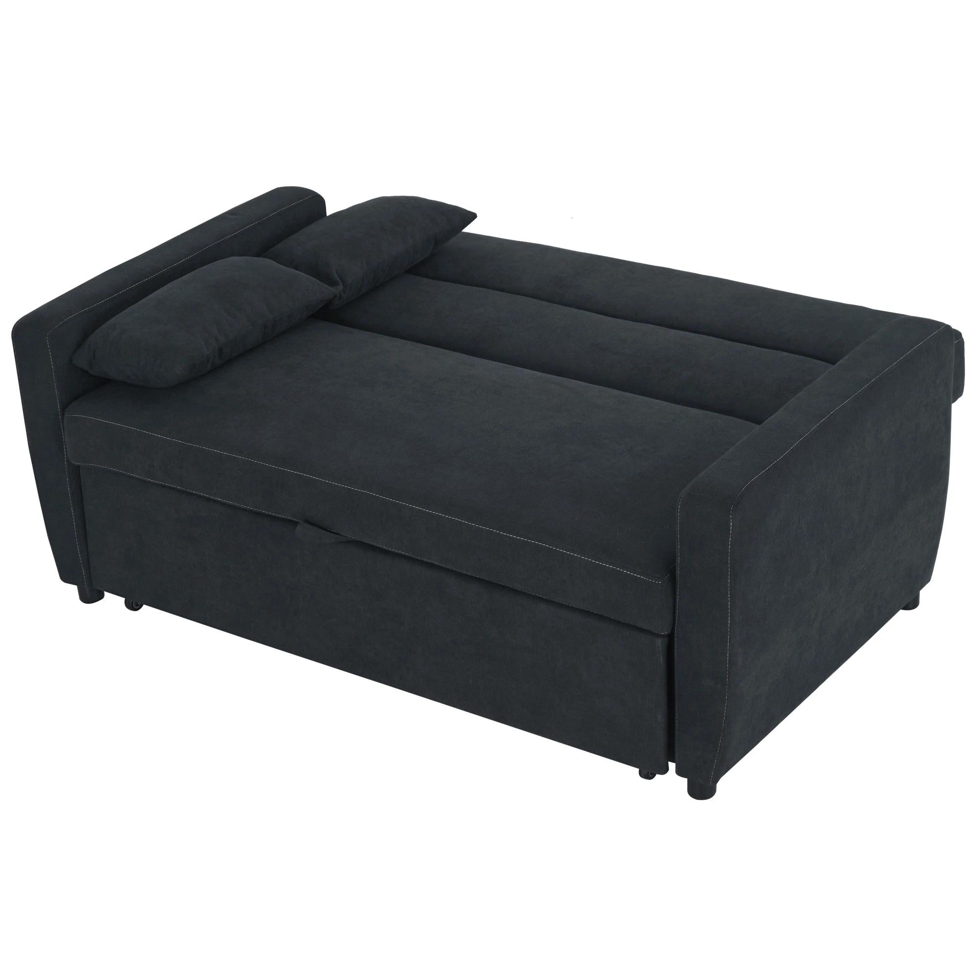 HOMCOM slaapbank, opklapbare bank, 2-zits stoffen bank, slaapbank, bank met slaapfunctie, bankstel, verstelbare hoek 148 x 82 x 89 cm