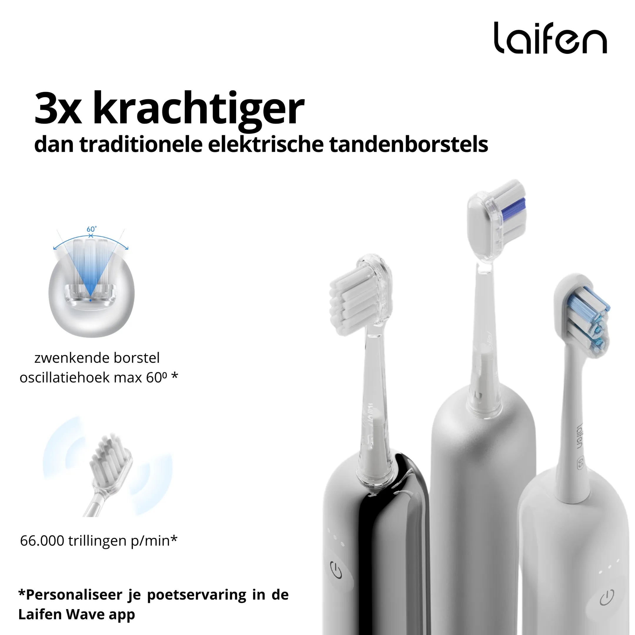 LAIFEN Elektrische tandenborstel Wave Aluminium