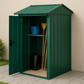 Grnt galvaniseret stl udendrs redskabsskur/skab til haven, 88x88x161 cm