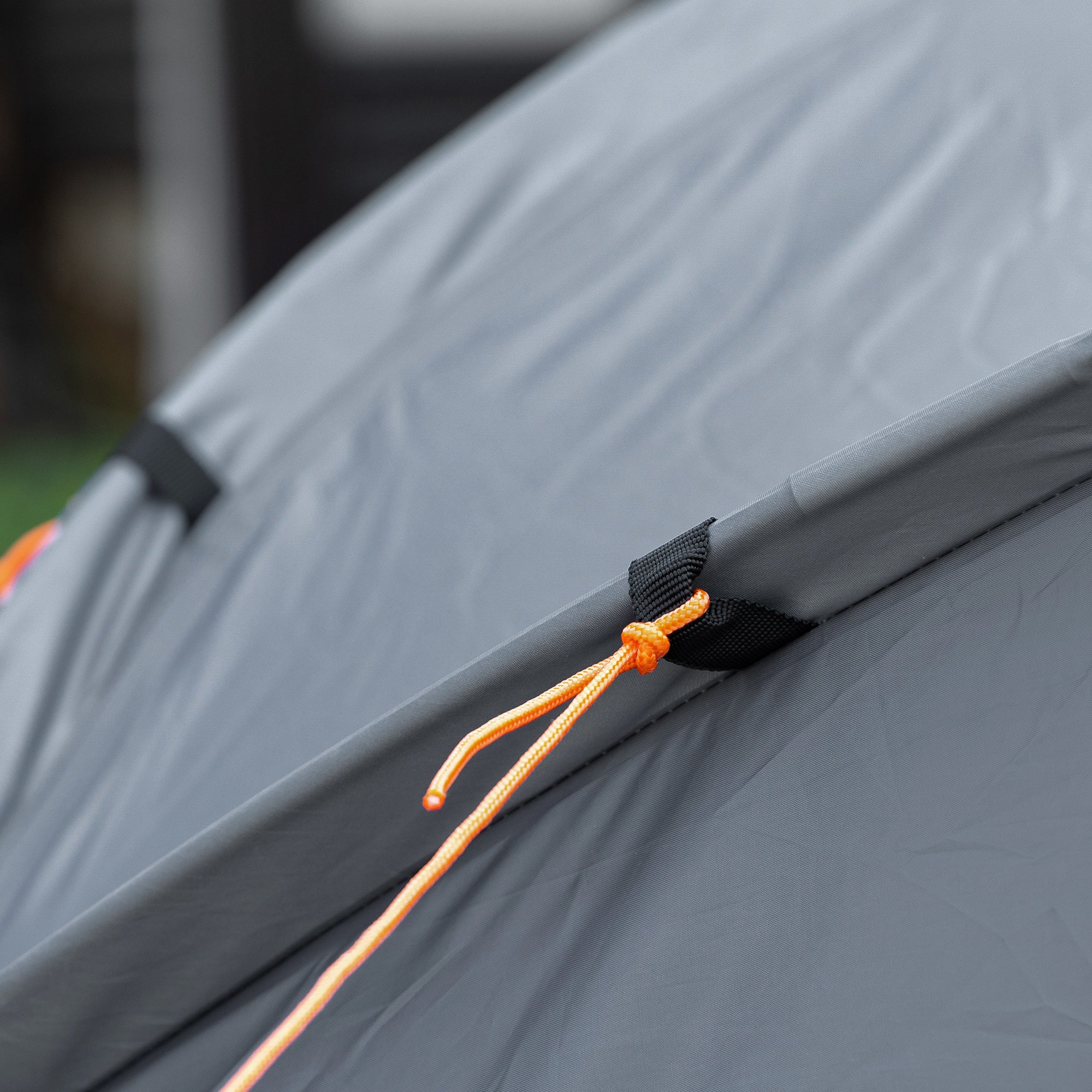 Outsunny campingbed met tent, verhoogd campingbed voor 2 persoon, koepeltent met luchtbed, inclusief draagtas, grijs 200 x 146 x 159 cm