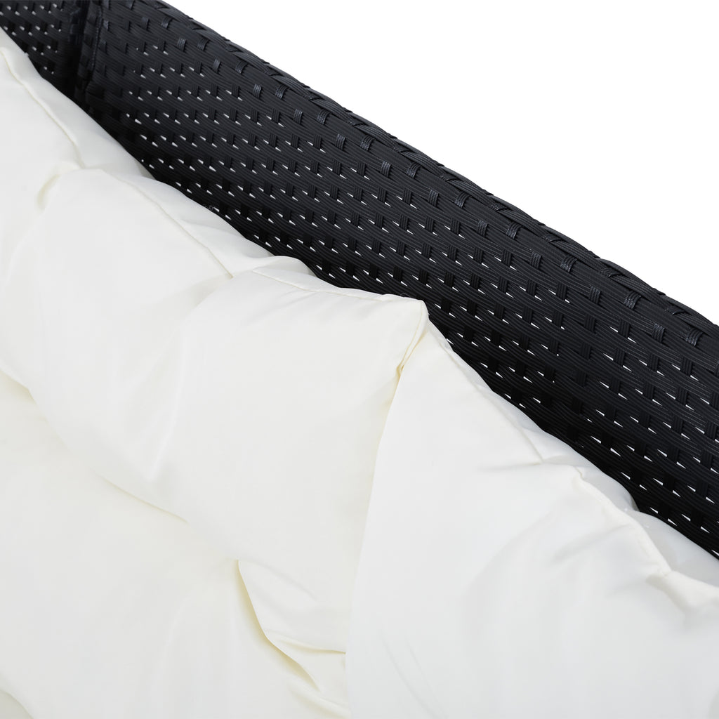 Outsunny 18-delige poly-rotan zitgroep bankstel tuinset fauteuil krukkenset