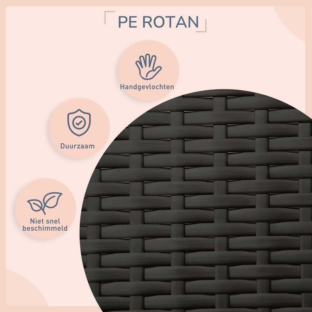 Pawhut Rotan hondenhok hondenbed met kussen in de vorm van een huis hondenhok voor buiten stalen frame PP