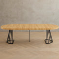 Spisebord - Lys natur og sort - MDF og stl - Indendrs - 260 cm x 110 cm x 76 cm - Bjz2UIezOUWL