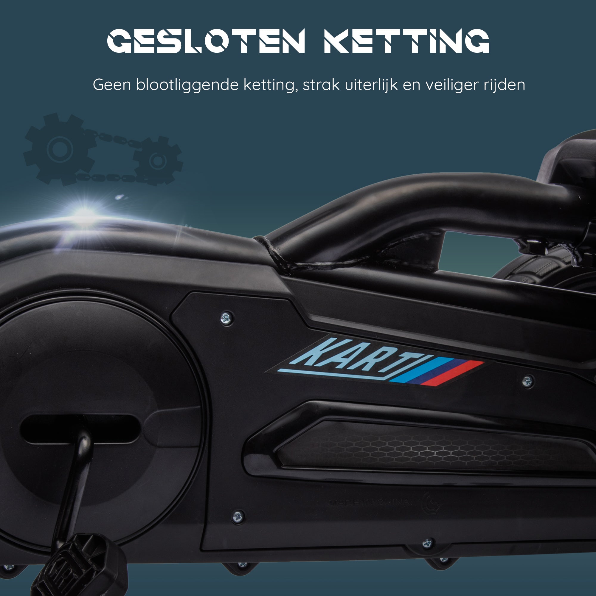HOMCOM Go-Kart Kinderrijtuig met Verstelbare Zitting, Trapvoertuig, Trapauto met Handrem, 3-8 Jaar, Buiten, Zwart