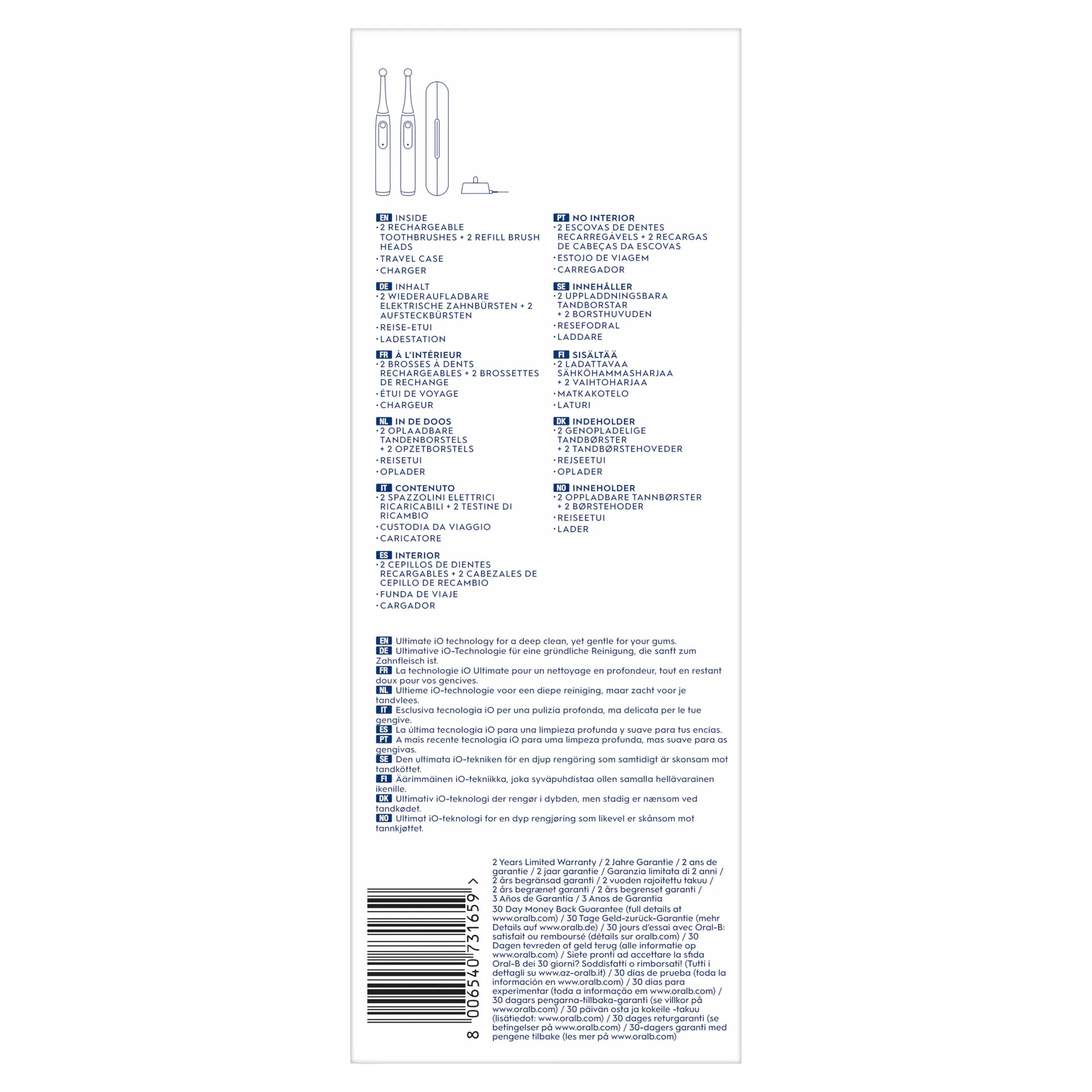 Oral-B Elektrische tandenborstel iO3 Duo Matt Zwart/Ice Blauw + Reisetui