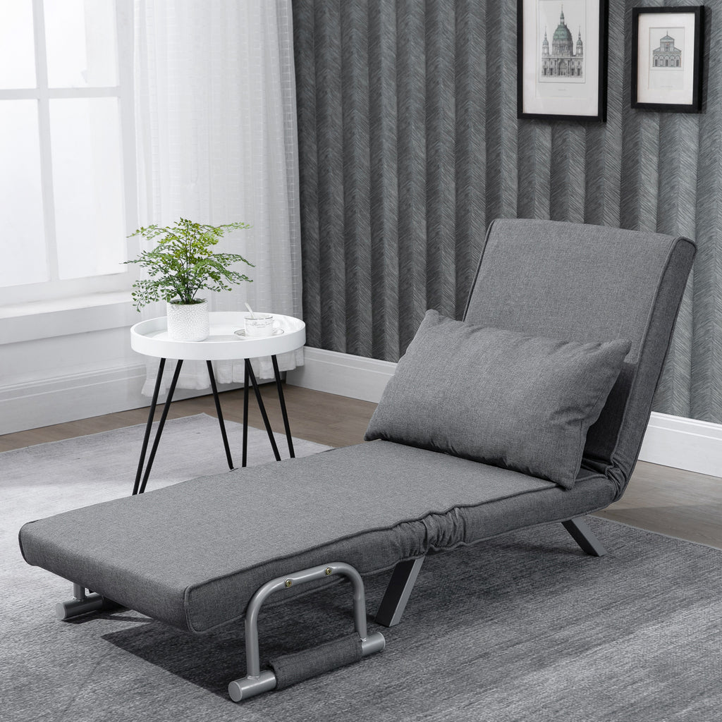HOMCOM slaapbank met armleuningen slaapfauteuil logeerbed opklapbed chaise longue
