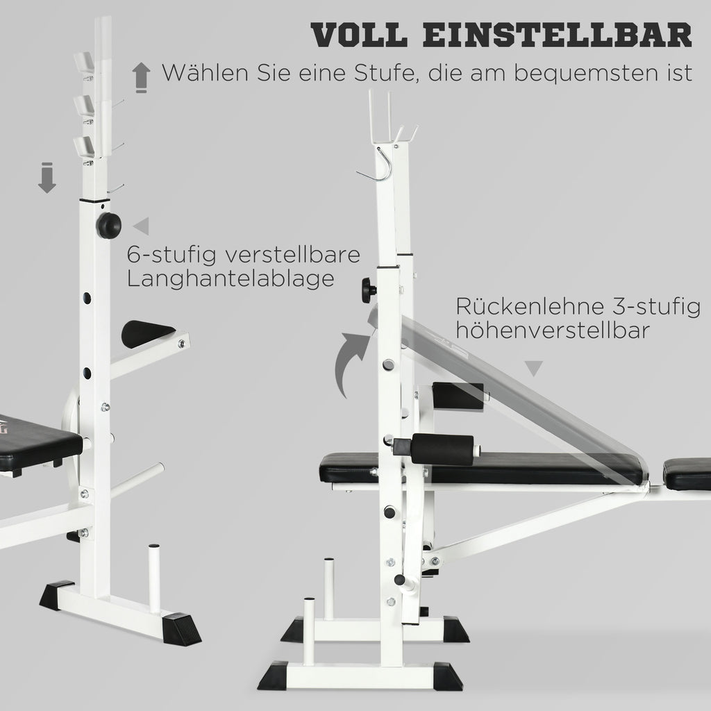 HOMCOM multifunctionele trainingsbank, verstelbare halterbank voor krachttraining
