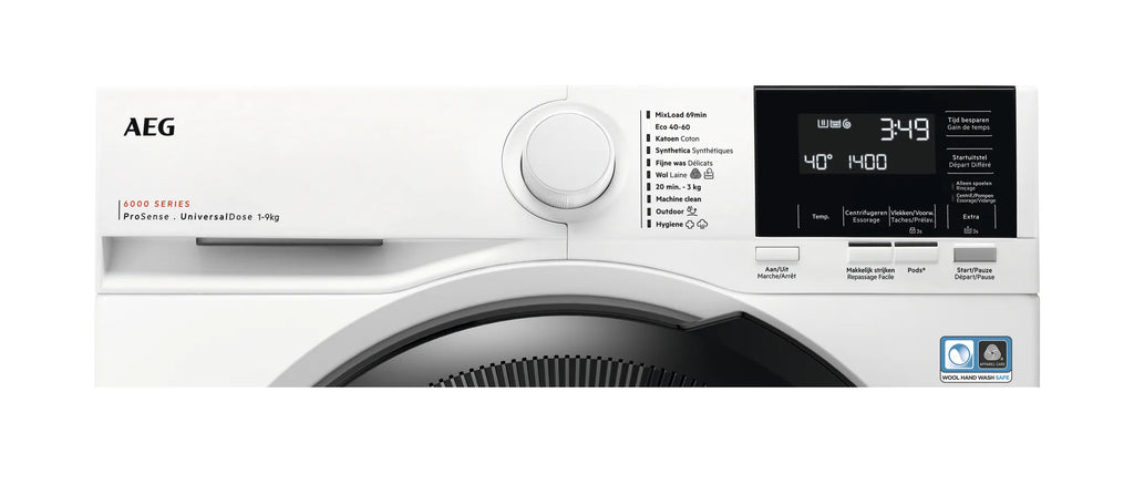 AEG Bundel - Wasmachine LR63U944 PROSENSE® UNIVERSALDOSE + Droogkast TR79G34B SensiDry