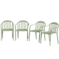 Outsunny 4-delige Set Tuinstoelen Weerbestendig met Armleuning en Rugleuning tot 120 kg Belastbaar