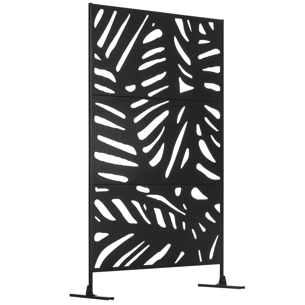 Outsunny Sichtschutzwand Sichtschutzgitter Sichtschutz voor buiten, 122 cm x 45 cm x 198 cm, Zwart
