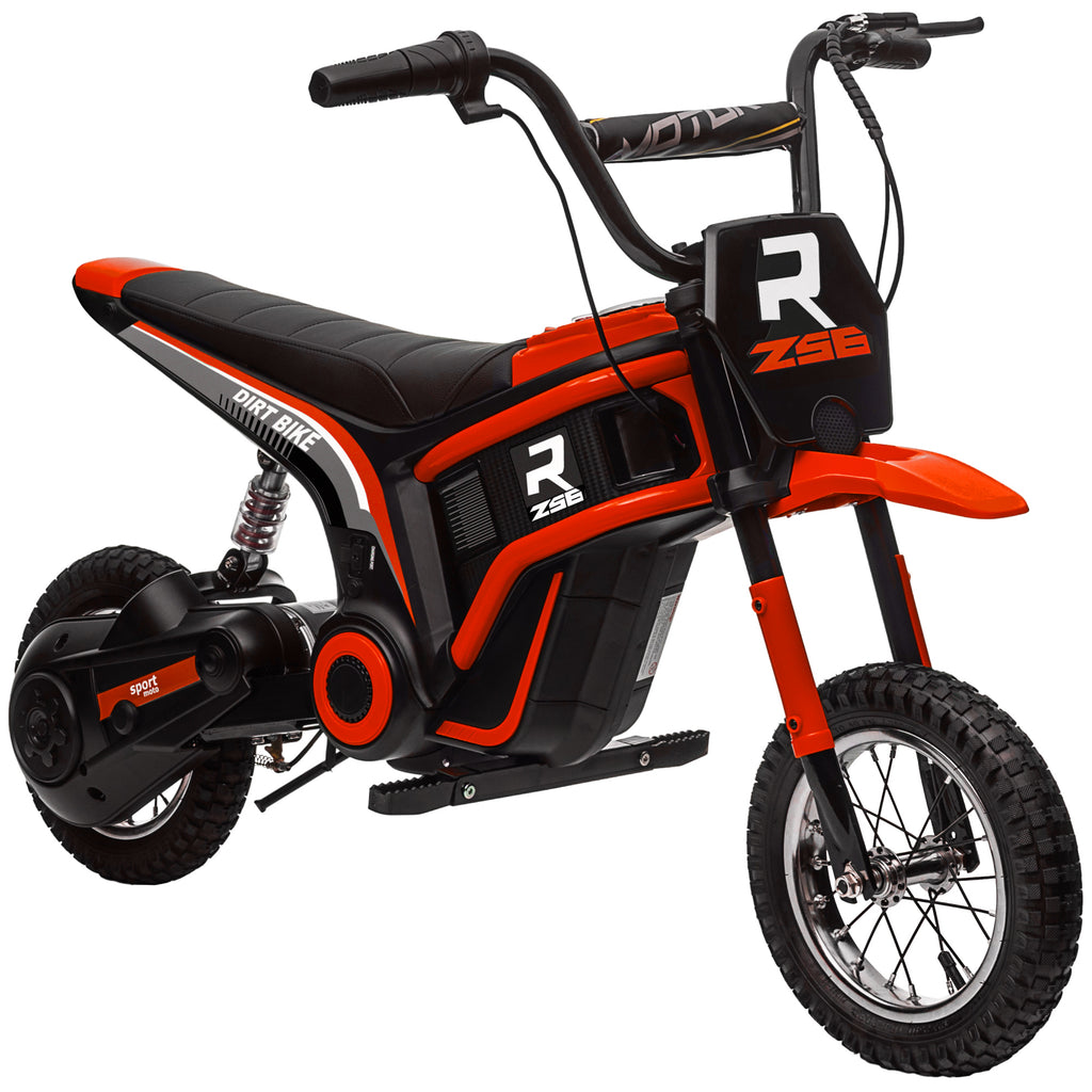 HOMCOM Elektrische Kindermotorfiets, 24V met Toeter en Verlichting, Draaigashendel, 8-16 km/u, 8-12 Jaar, Rood
