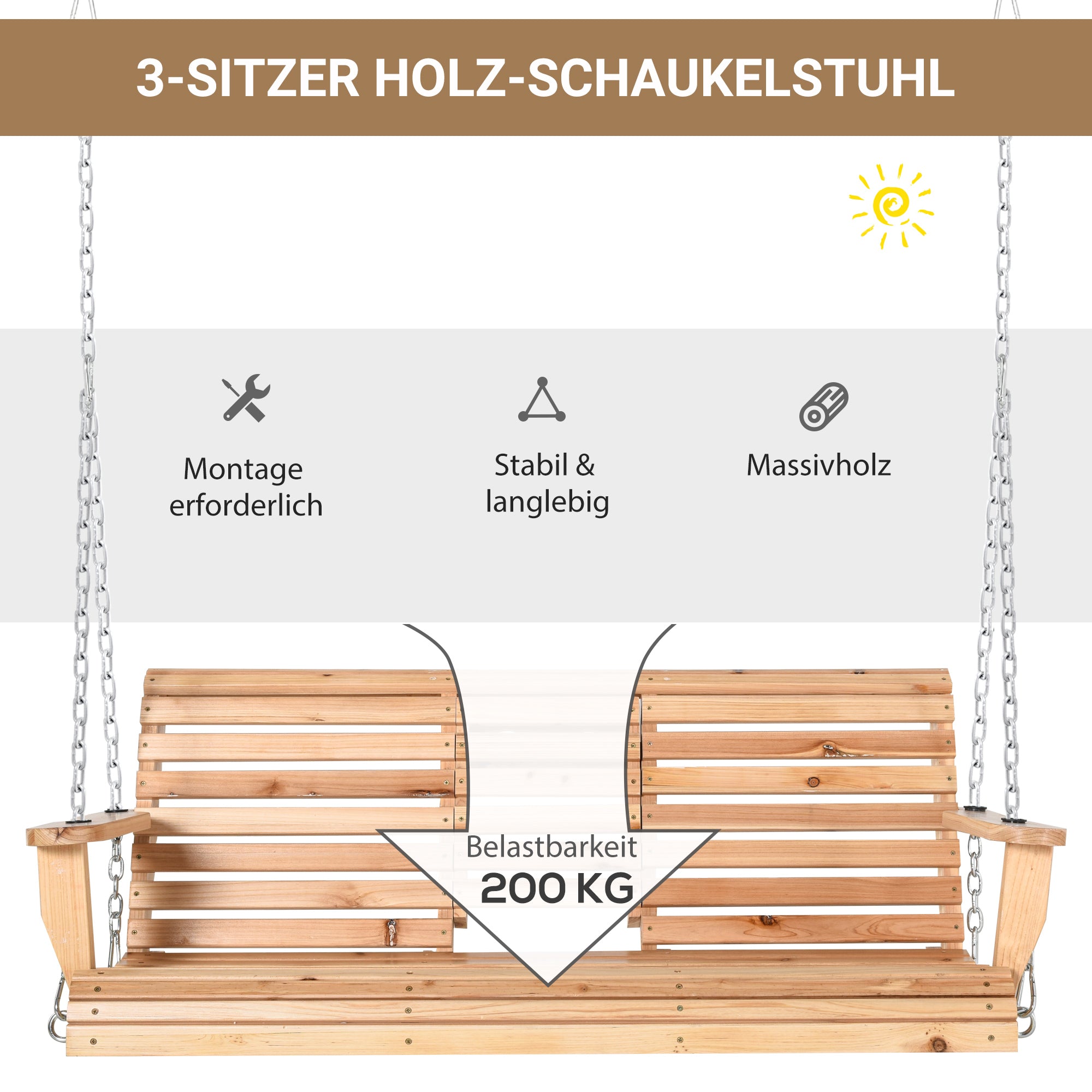 Outsunny tuinschommel schommelbank