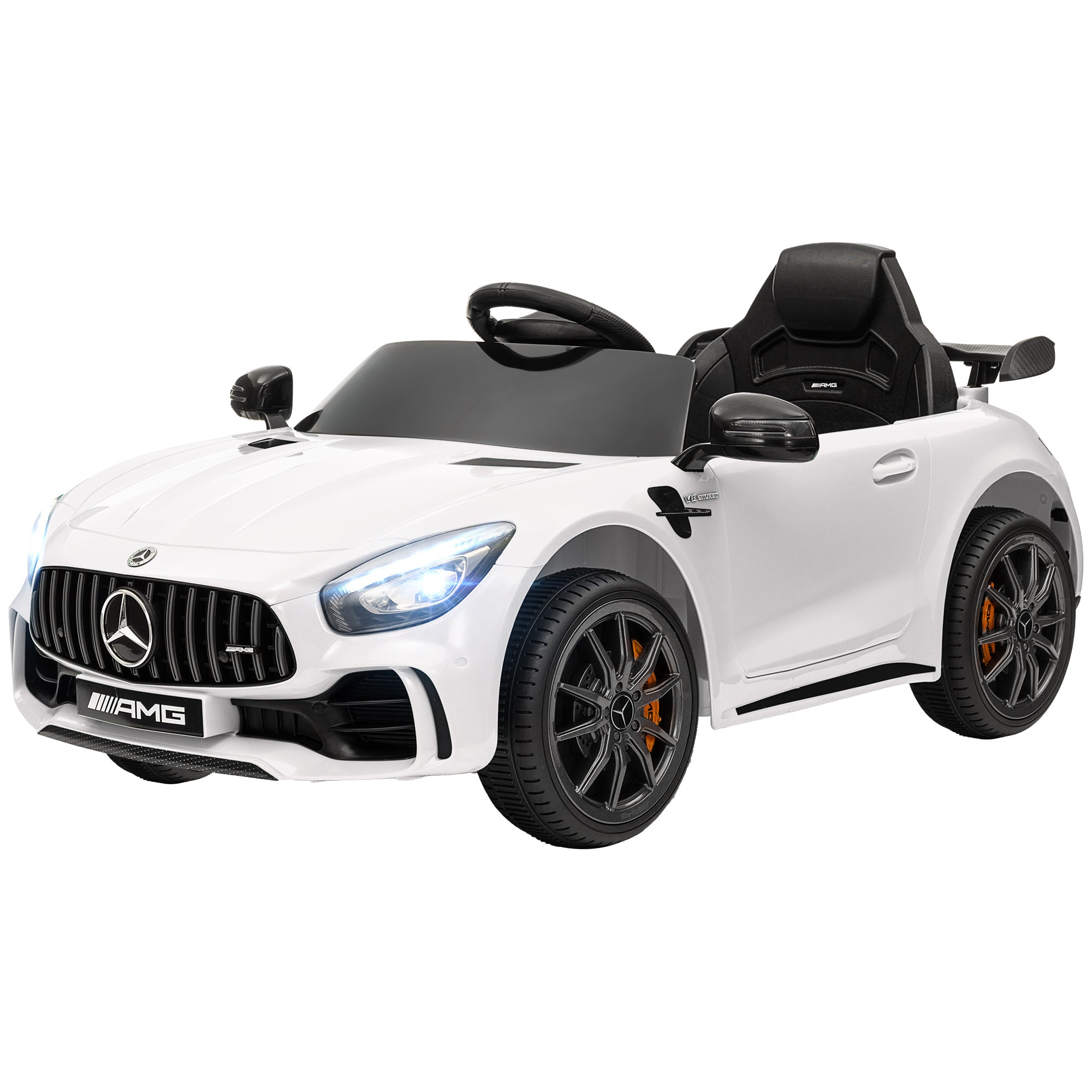 AIYAPLAY Elektrisch Kinderauto, Mercedes, 3-5 km/u, Afstandsbediening, Licht & Muziek, Wit