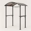 Udendrs havegrillskur med metalramme og akryltag - egnet til have eller terrasse - ml 240 cm x 150 cm x 270 cm