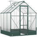 Outsunny Kas voor in de tuin kweekkas tomatenhuis koude kas 190 x 190 x 220 cm