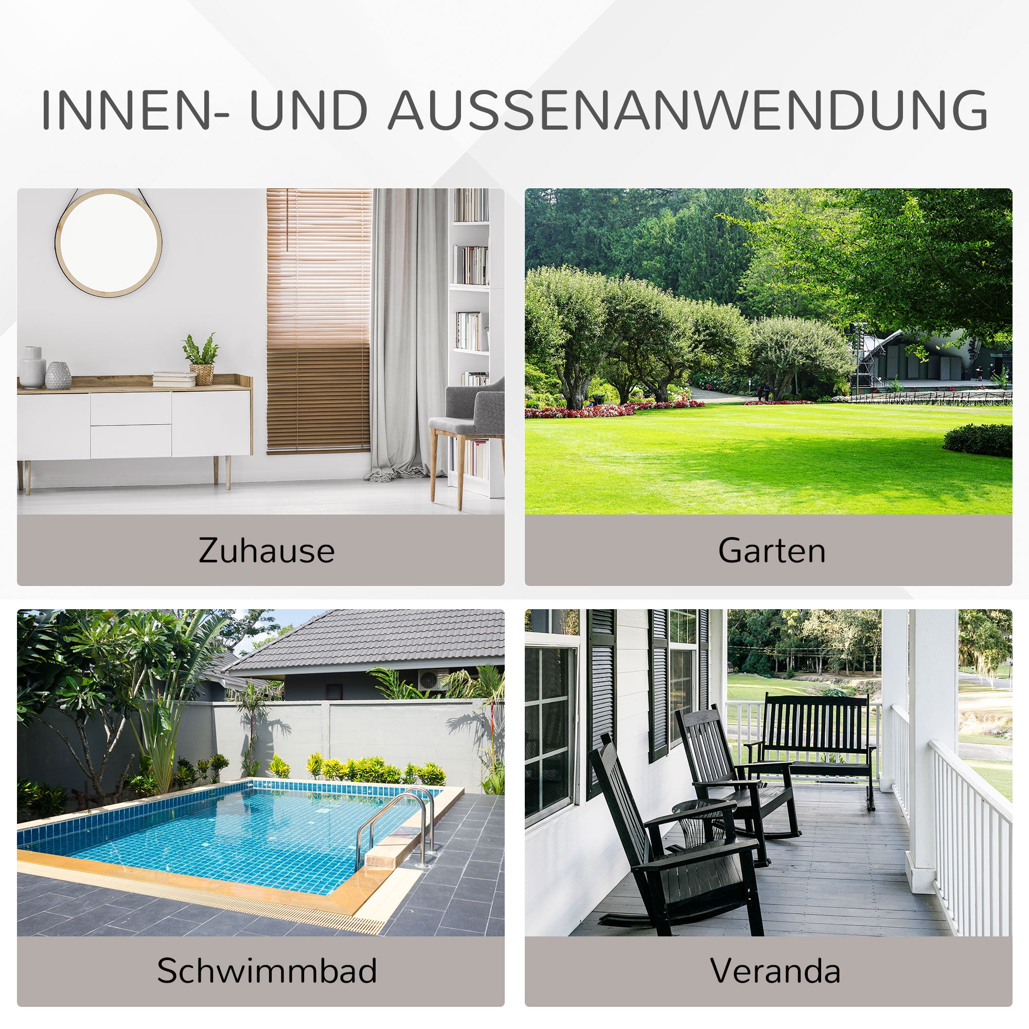 Outsunny Poly-rotan bank met kussens 3-zits loungebank tuin metaal polyester grijs
