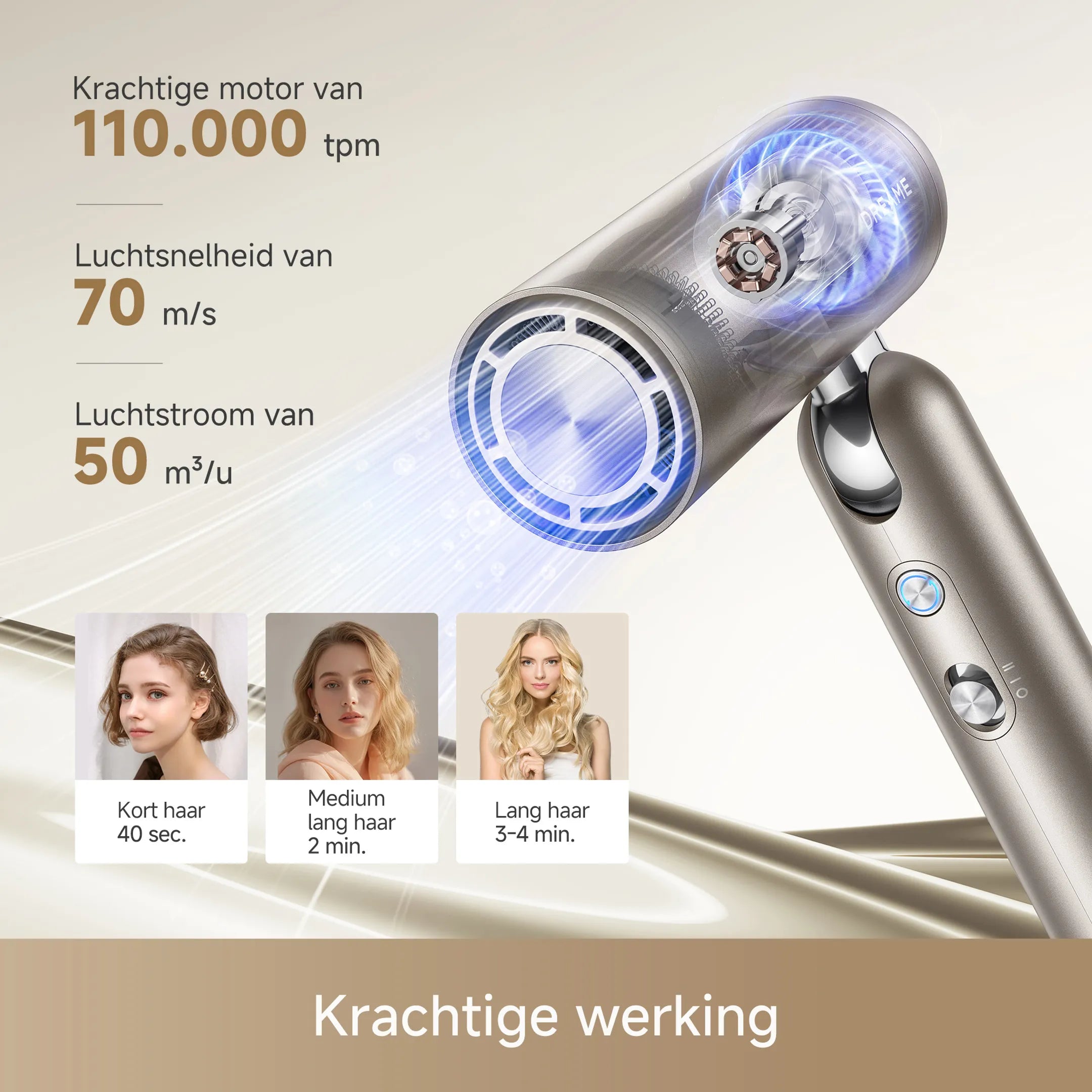 Dreame Haardroger Pocket Pro Gold