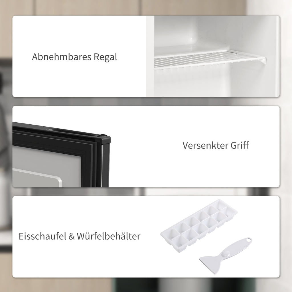 HOMCOM Mini-Vriezer 35 L Vriesbox Elektrisch Vrijstaand 45 W Mini Vriezer 47 x 44,2 x 48,8 cm Zwart