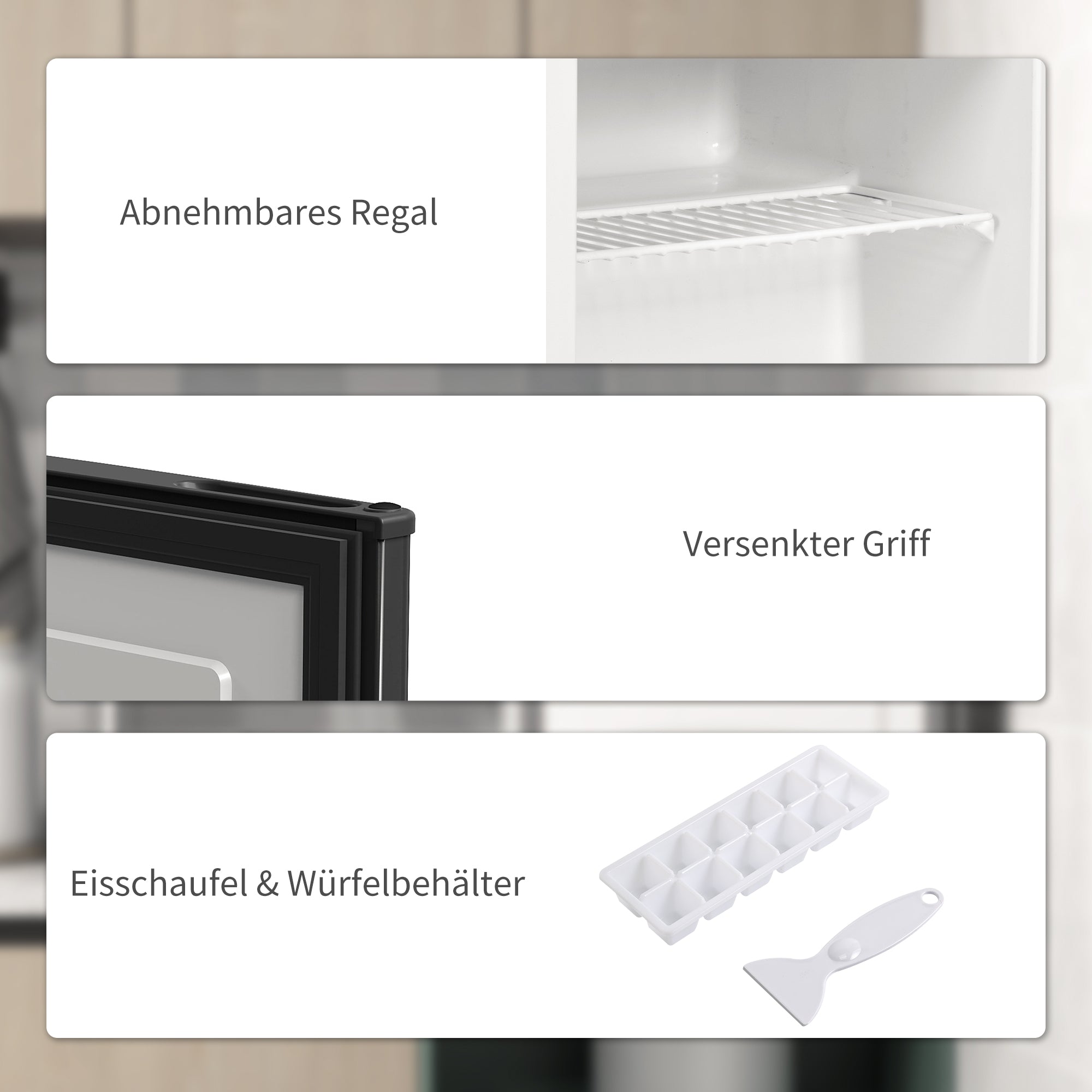 HOMCOM Mini-Vriezer 35 L Vriesbox Elektrisch Vrijstaand 45 W Mini Vriezer 47 x 44,2 x 48,8 cm Zwart