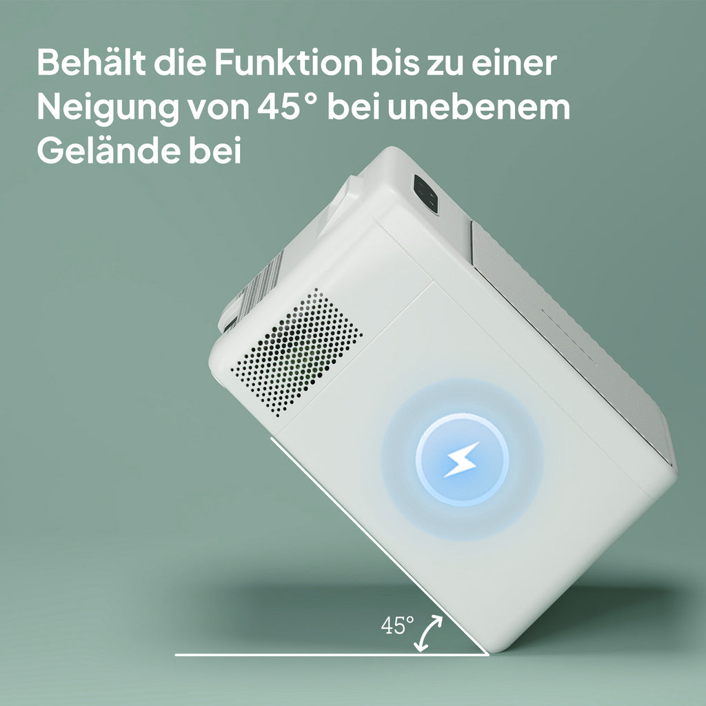 Outsunny 22 Liter Campingkoelkast, Autokoelkast, Koelbox met LED-Licht, AC- en DC-Adapter, Stille Werking, Crèmewit