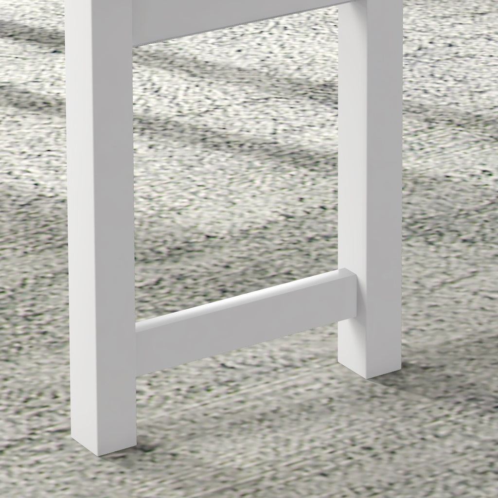 HOMCOM 4-delige eetset, 1 tafel, 1 bank, 2 stoelen, grijs+wit